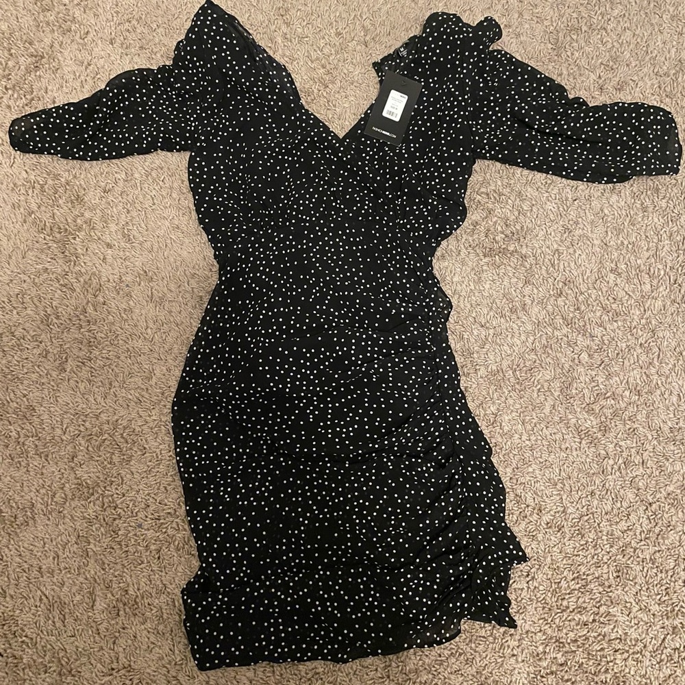 Dotted Lines Polka Dot Mini Dress